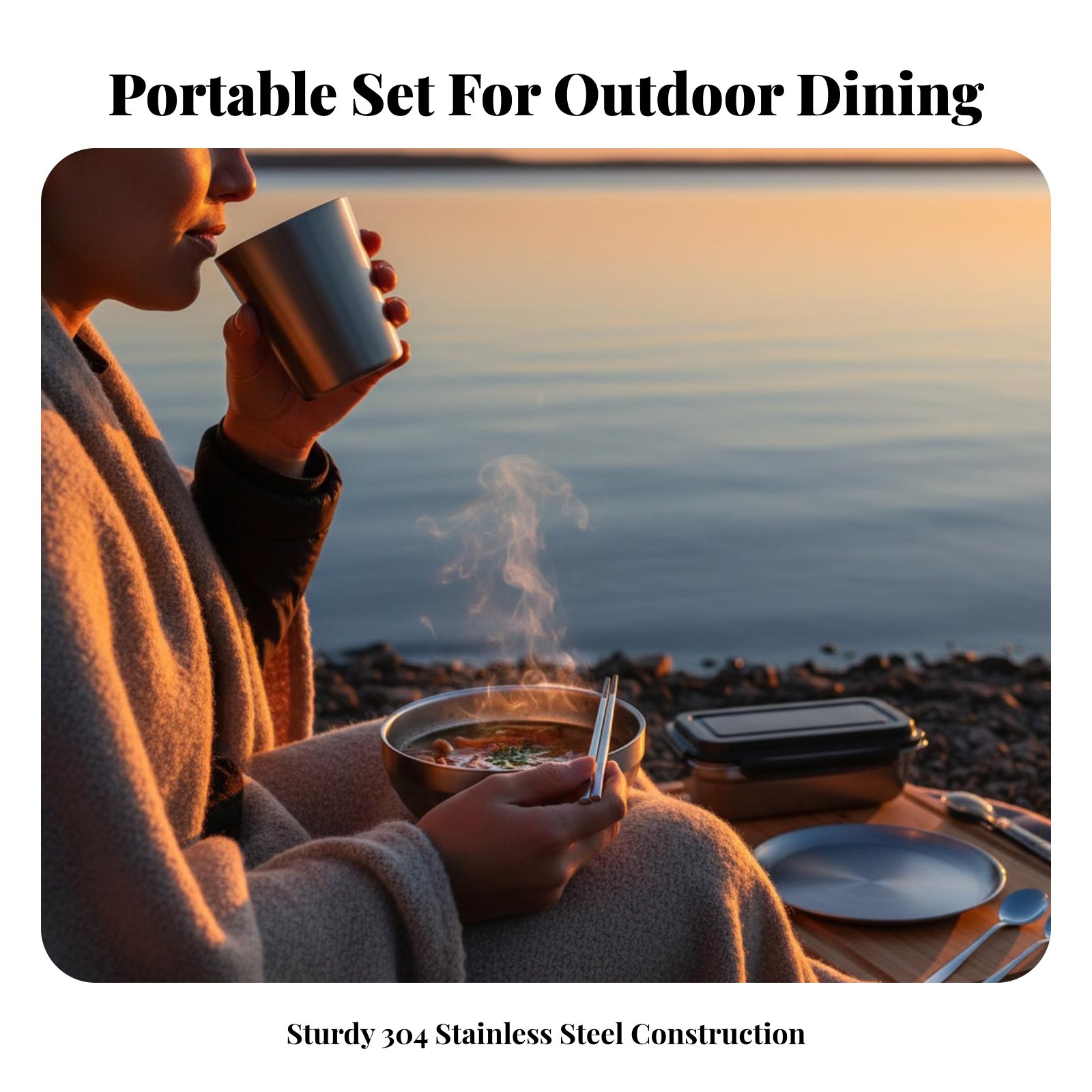 304 Stainless Steel Outdoor Ta - Camping Cooking Set For 4 评论和价格