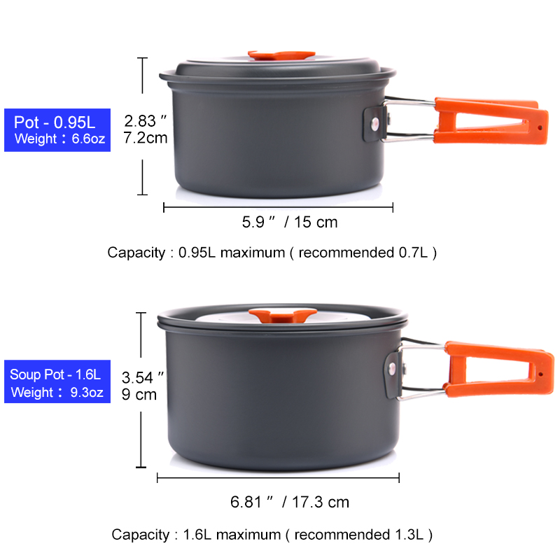 Widesea Camping Outdoor Cookwa - Camping Cooking Set Compact 评论和价格