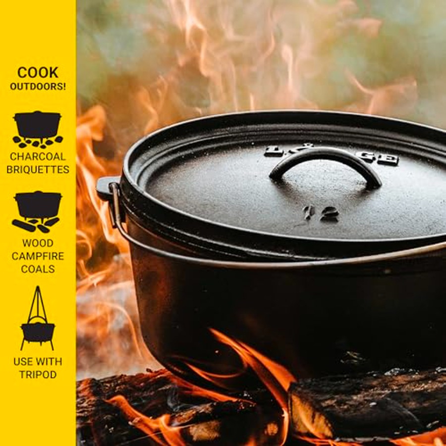 6Quart PreSeasoned Cast Iron C - Camping Cooking Cast Iron 评论和价格