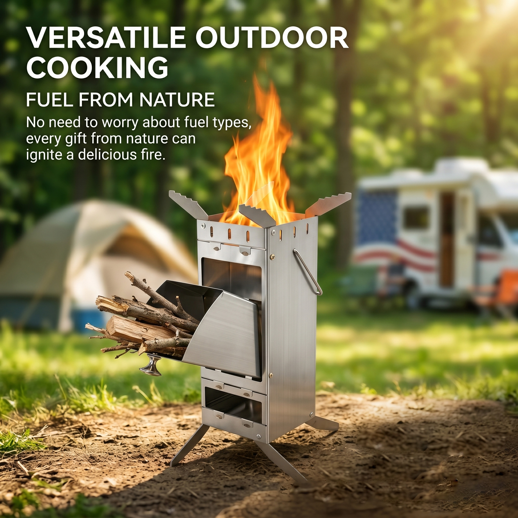Portable Foldable Rocket Stove - Camping Cooking Kitchen 评论和价格