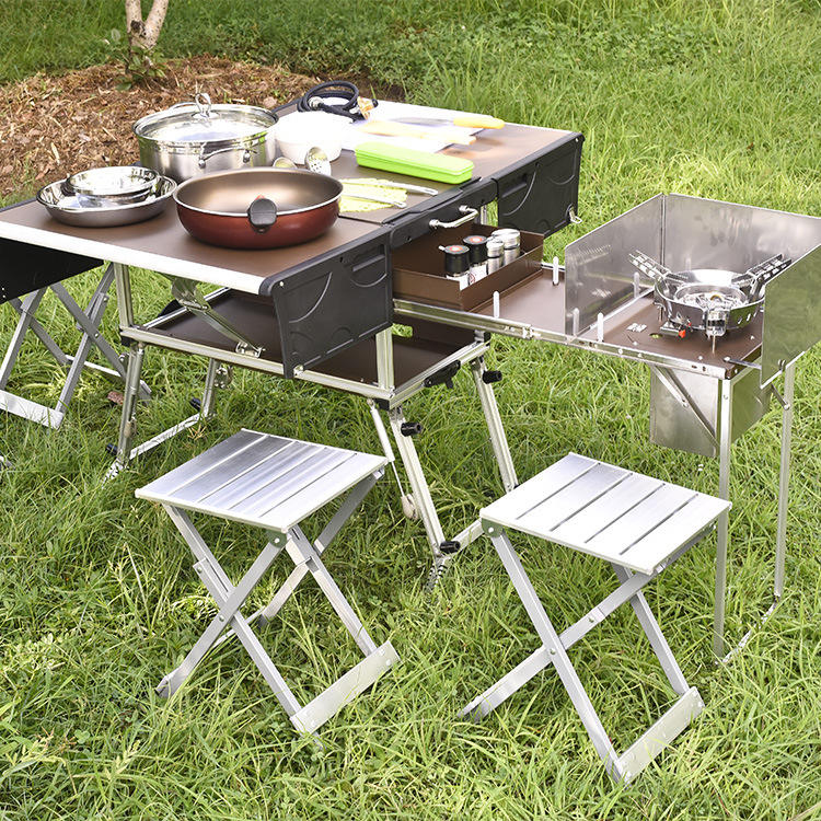Portable Outdoor Folding Food  - Camping Cooking Dining Set 评论和价格