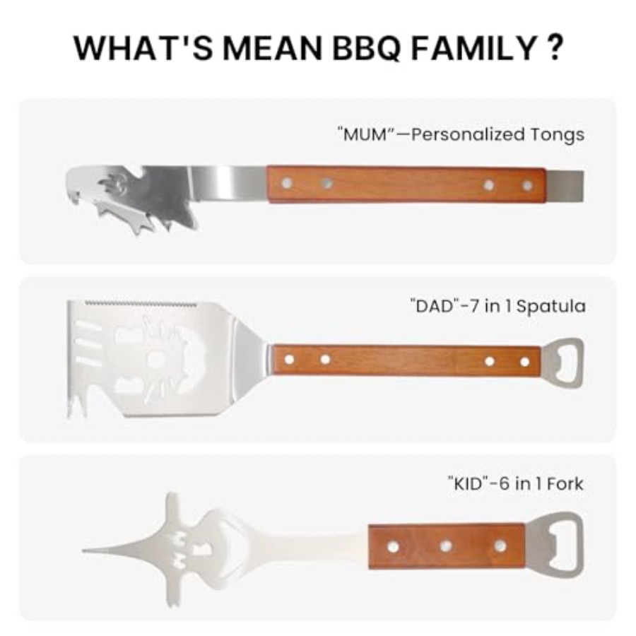 7 in 1 Stainless Steel BBQ Acc - Camping Cooking Set 评论和价格