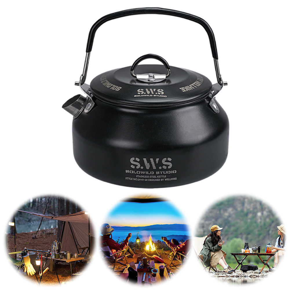 800ML Outdoor Camping Kettle w - Camping Cooking Lightweight 评论和价格