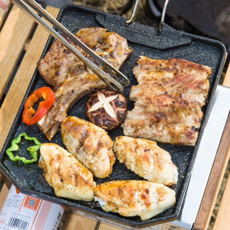 Outdoor camping barbecue pan H - Camping Cooking Box 评论和价格