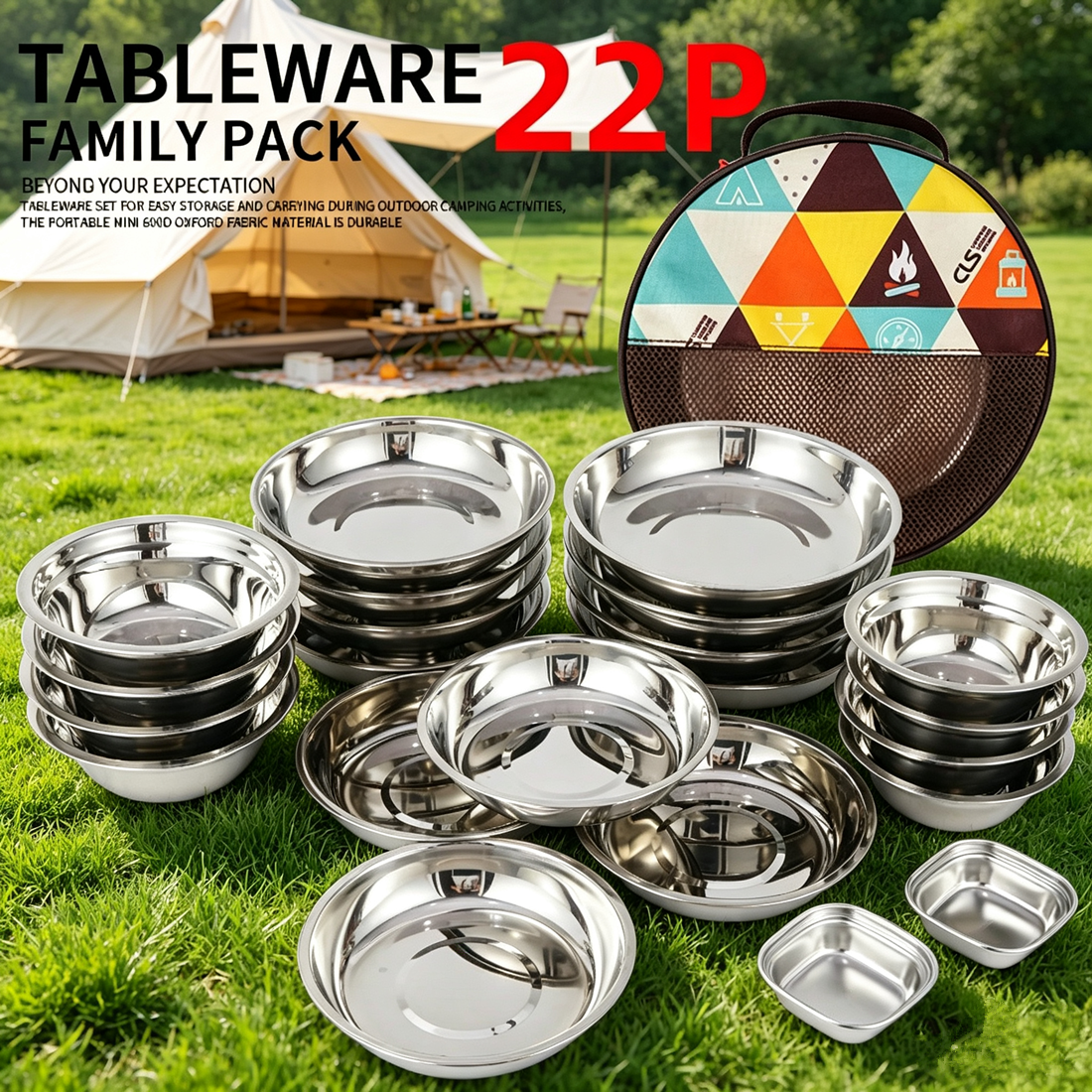 CLS 22pcs Outdoor Cooking Port - Camping Cooking Dining Set 评论和价格
