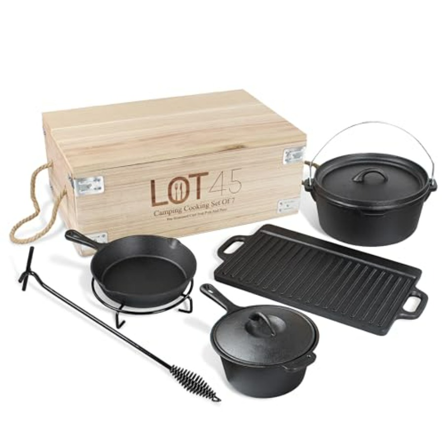 Pre-Seasoned Dutch Oven Campin - Camping Cooking Cast Iron 评论和价格