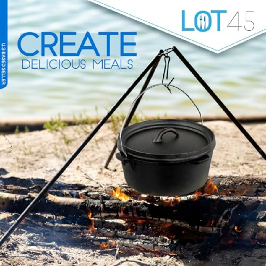 Pre-Seasoned Dutch Oven Campin - Camping Cooking Cast Iron 评论和价格