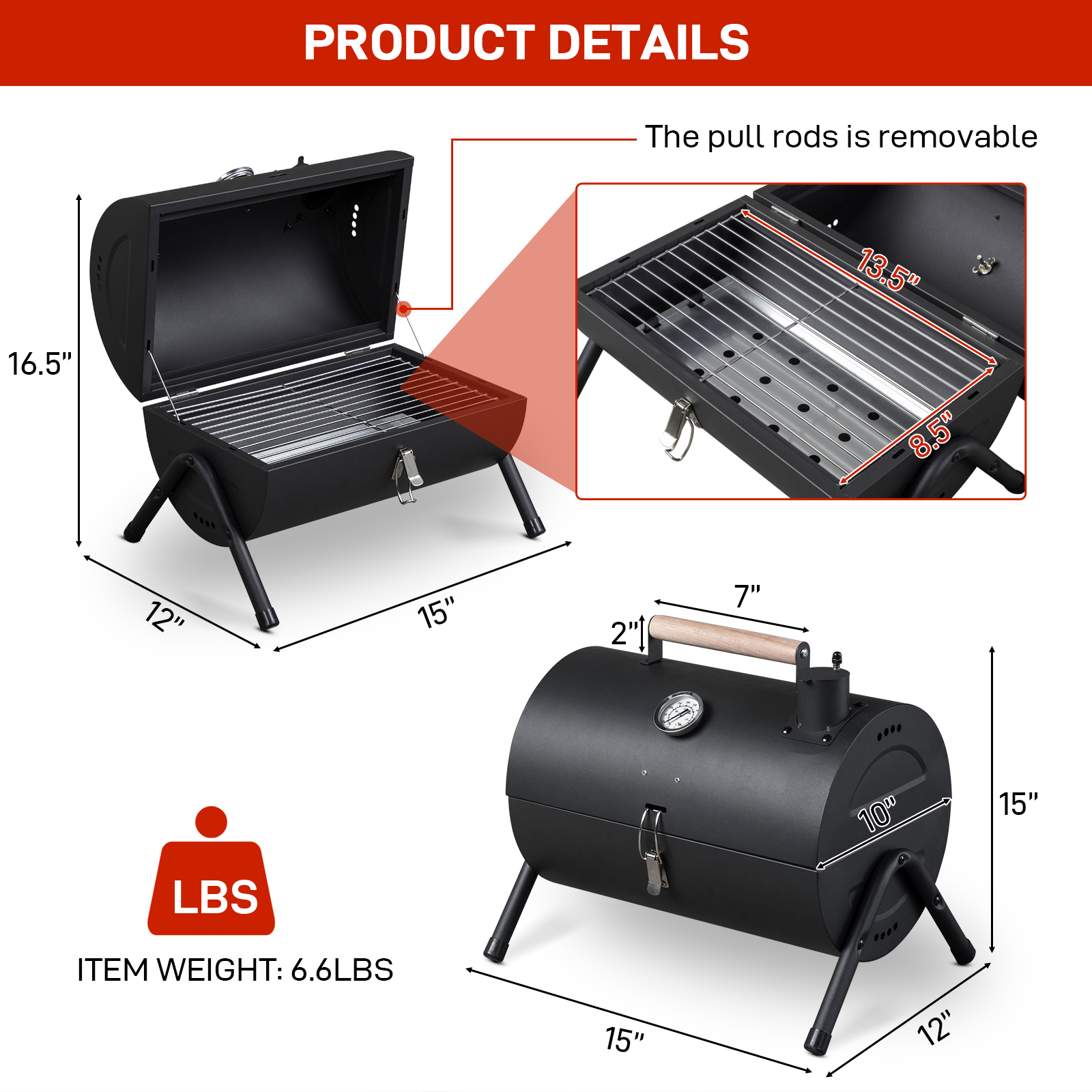 Portable Charcoal Grill with T - Camping Cooking Set Compact 评论和价格