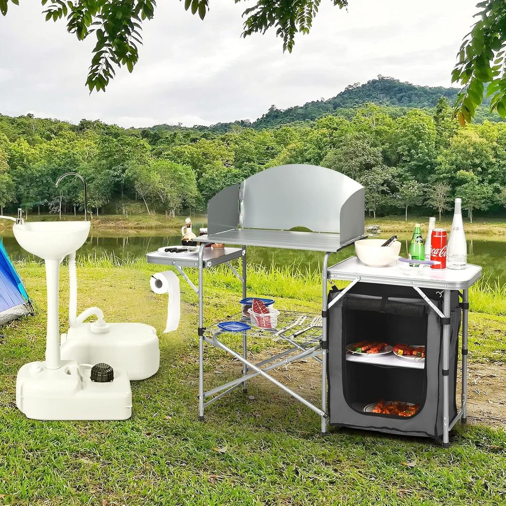 Camping Kitchen Table, Portabl - Camping Cooking Kitchen 评论和价格