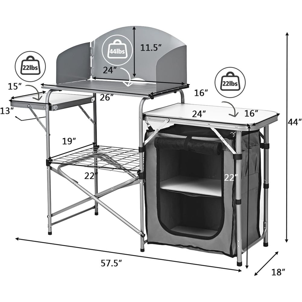 Camping Kitchen Table, Portabl - Camping Cooking Kitchen 评论和价格
