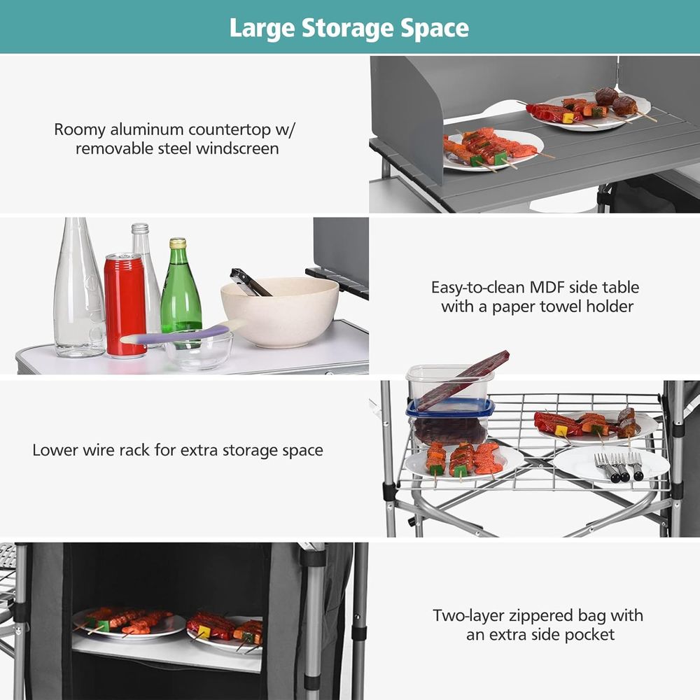 Camping Kitchen Table, Portabl - Camping Cooking Kitchen 评论和价格