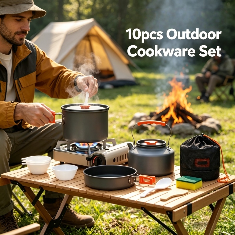 Camping Cookware Set Outdoor P - Camping Cooking Pots And Pans Set 评论和价格