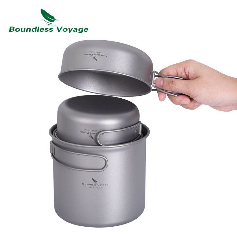 Boundless Voyage Titanium Pot  - Camping Cooking Pots And Pans Set 评论和价格